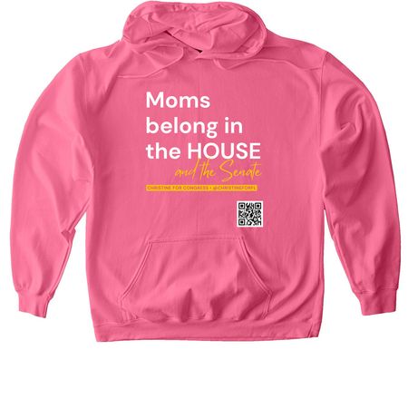 Moms in the House - Christine for Congress&nbsp;, a Pink Lemonade Softstyle Pullover Hoodie