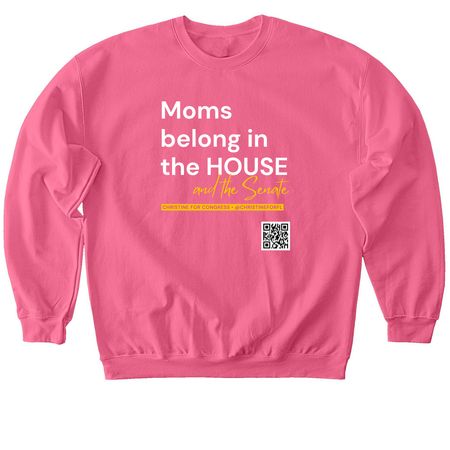 Moms in the House - Christine for Congress&nbsp;, a Pink Lemonade Softstyle Crewneck Sweatshirt