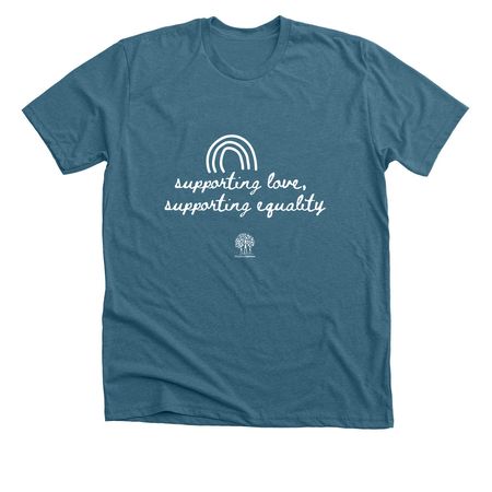 Supporting Love, Supporting Equality, a Heather Deep Teal Premium Unisex Tee