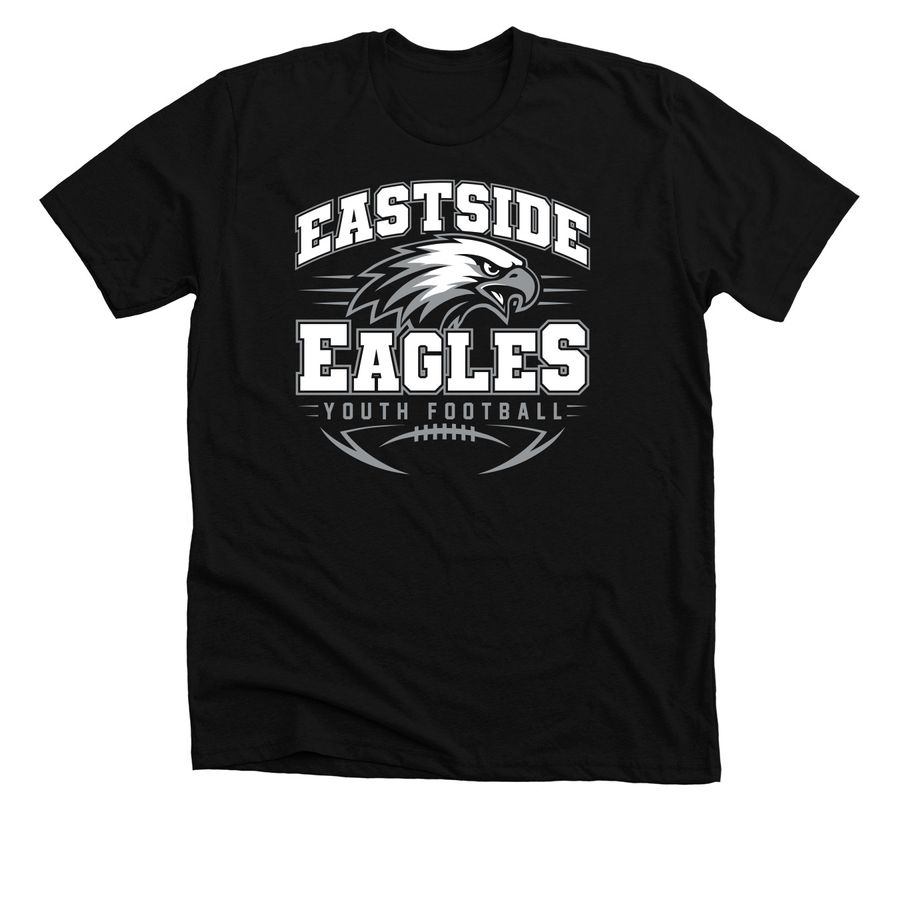EASTSIDE EAGLES YOUTH FOOTBALL, a Solid Black Blend Premium Unisex Tee