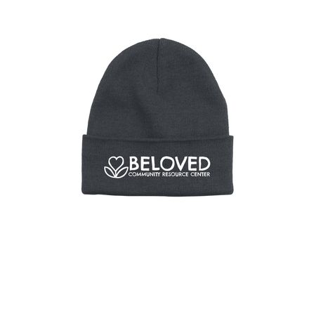Beloved Community Beanies, a Heather Grey Printed Base Camp Beanie