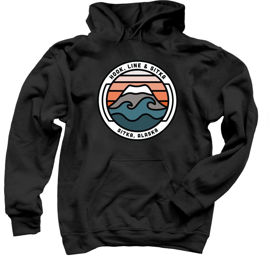 Hook, Line & Sitka Logo Merch, a Black Pullover Hoodie