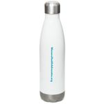 Our Voice is Our Power Water Bottle, a White Stainless Steel Water Bottle (back-view)