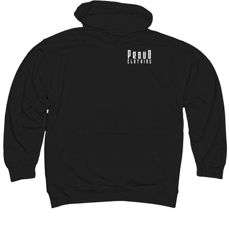 THE REBRAND.two, a Black Midweight Pullover Hoodie (back-view)