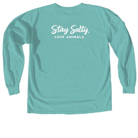 Stay Salty. Tshirt Campaign White Logo&nbsp;, a Chalky Mint Comfort Colors Long Sleeve Tee
