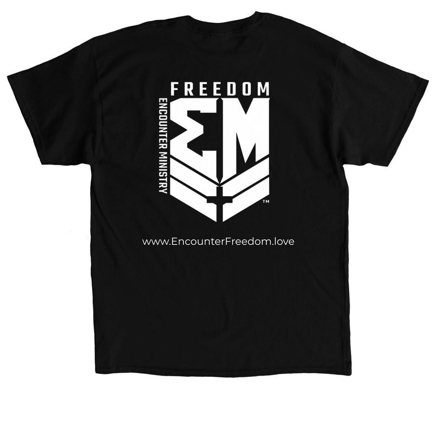FREEDOM&nbsp;, a Black Classic Unisex Tee (back-view)