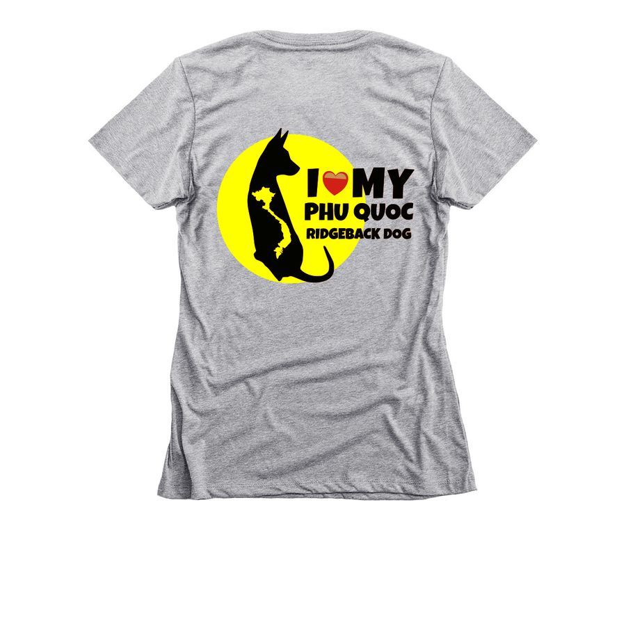 Ridges Rock!, a Dark Heather Grey Women's Slim Fit Tee (back-view)