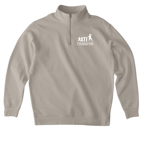 Thank A Veteran - 2026 Apparel Collection, a Cement Midweight Quarter Zip Pullover (back-view)