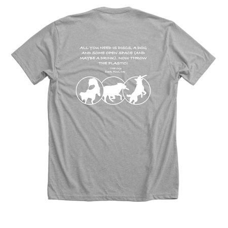 BYO (small front back saying), a Athletic Heather Premium Unisex Tee (back-view)