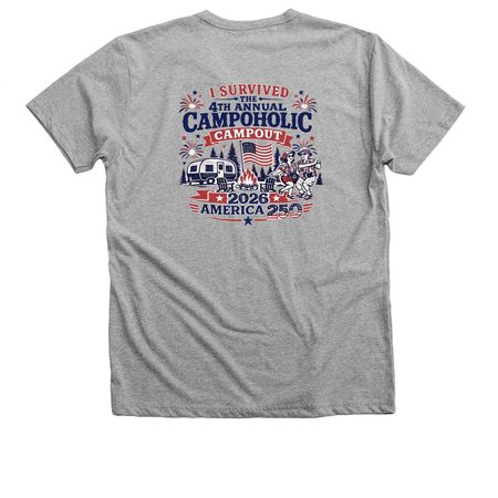 4th Annual Campoholic Campout, a Athletic Heather Premium V-Neck Tee