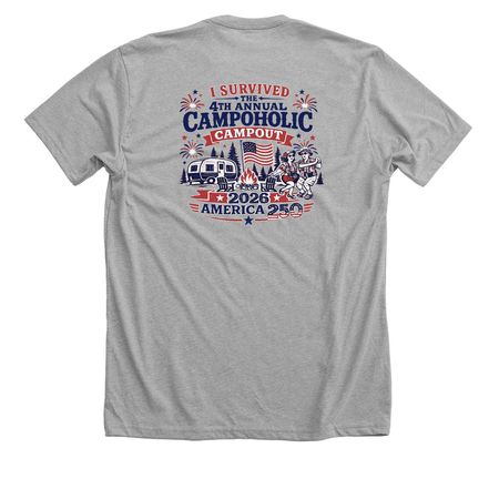 4th Annual Campoholic Campout, a Athletic Heather Premium Unisex Tee
