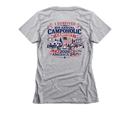 4th Annual Campoholic Campout, a Dark Heather Grey Women's Slim Fit Tee
