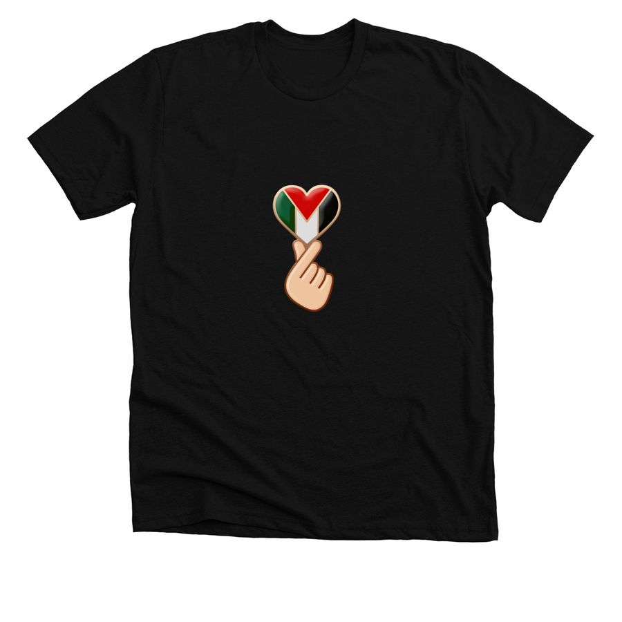 Heart for Palestine ????, a Solid Black Blend Premium Unisex Tee