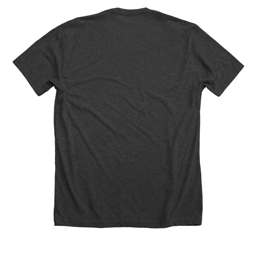 WCCC, a Dark Grey Heather Premium Unisex Tee (back-view)
