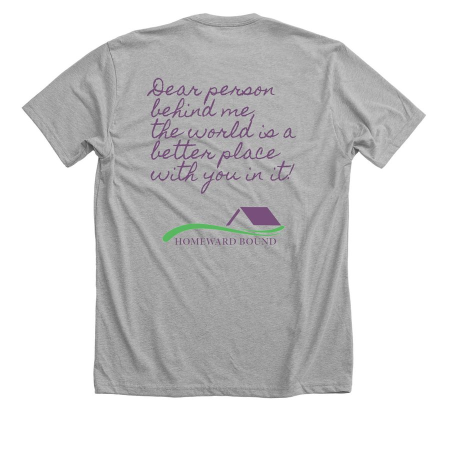 Dear Person Behind Me, a Athletic Heather Premium Unisex Tee (back-view)