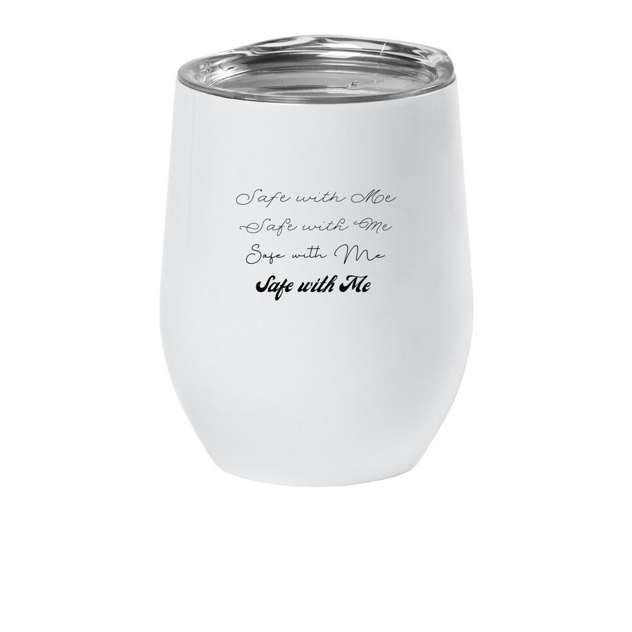 Safe With Me Wine Tumbler, a White Insulated Wine Cup
