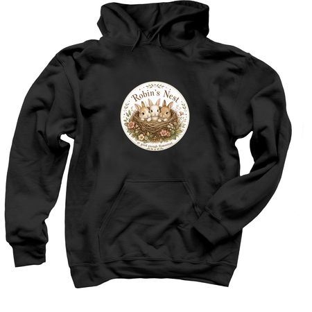 ROBINS NEST FALL DESIGN, a Black Pullover Hoodie