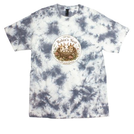 ROBINS NEST FALL DESIGN, a Grey Crystal Tie Dye Tee