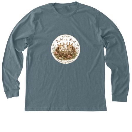 ROBINS NEST FALL DESIGN, a Heather Slate Premium Long Sleeve Tee