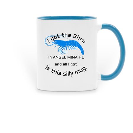 The Shrug, a Light Blue Two-Tone Ceramic Mug