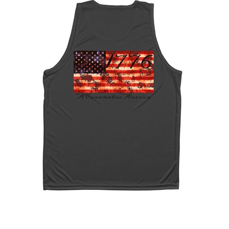 A C A Tank Top, a Iron Grey Unisex Performance Tank (back-view)