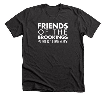 Friends of the Brookings Public Library Shirt, a Dark Grey Heather Premium Unisex Tee