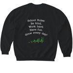 Standard School Shirt, a Black Softstyle Crewneck Sweatshirt (back-view)