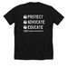 Thad, a Solid Black Blend Premium Unisex Tee (back-view)