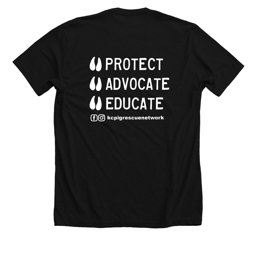 Thad, a Solid Black Blend Premium Unisex Tee (back-view)