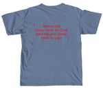 More of God and less of everything else, a Blue Jean Comfort Colors Unisex Tee (back-view)