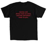 More of God and less of everything else, a Black Classic Unisex Tee (back-view)