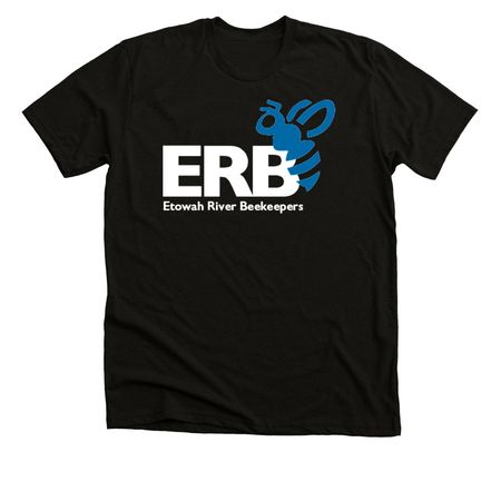 White Logo ERB shirts, a Black Heather Premium Unisex Tee