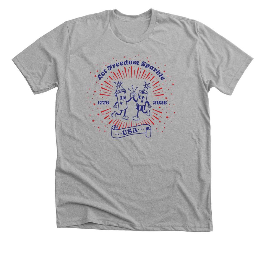 Let Freedom Sparkle! (light shirts), a Athletic Heather Premium Unisex Tee