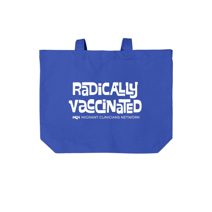 Radically Vaccinated Tote, a True Royal Cotton Canvas Tote Bag