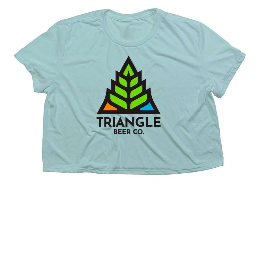 Full Color TBC Logo, a Dusty Blue Women?s Flowy Cropped Tee