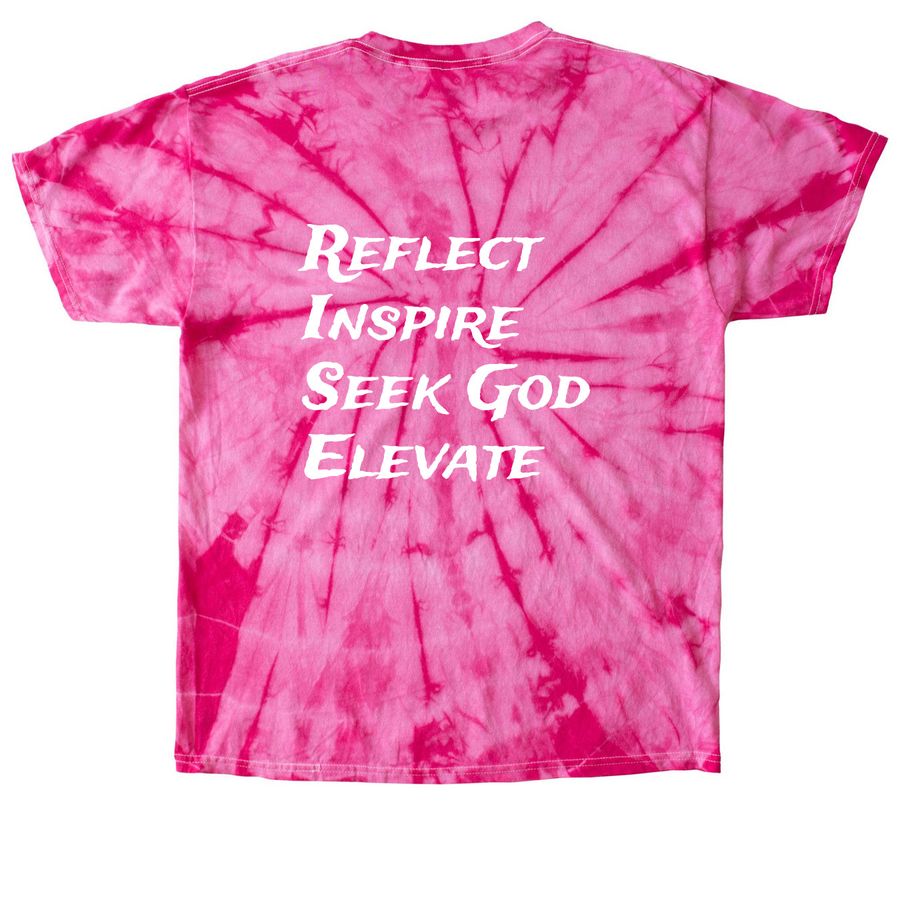 The RISE Project, a Pink Classic Tie Dye Tee (back-view)