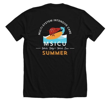MSICU SUMMER, a Solid Black Blend Premium Unisex Tee (back-view)