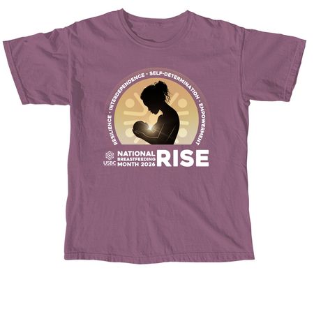 2026 USBC National Breastfeeding Month, a Berry Comfort Colors Unisex Tee