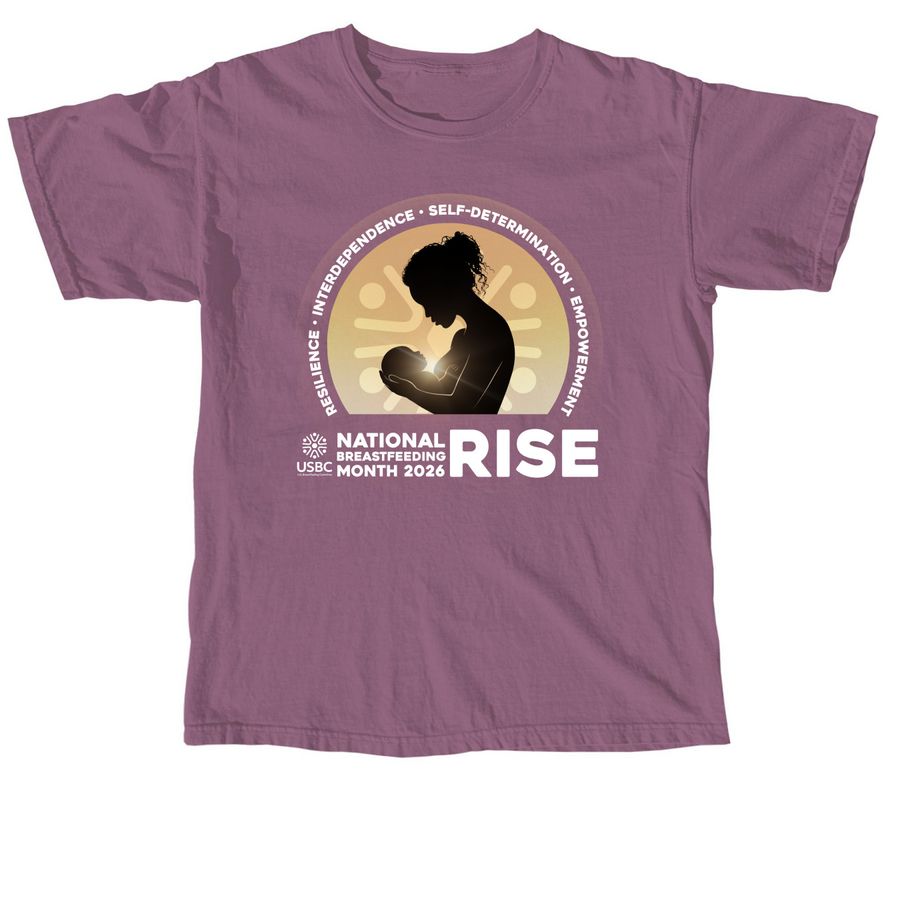2026 USBC National Breastfeeding Month, a Berry Comfort Colors Unisex Tee