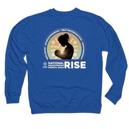 2026 USBC National Breastfeeding Month, a Royal Midweight Crewneck Sweatshirt