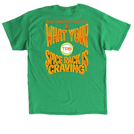 The TPB Hot Sauce T, a Irish Green Classic Unisex Tee (back-view)