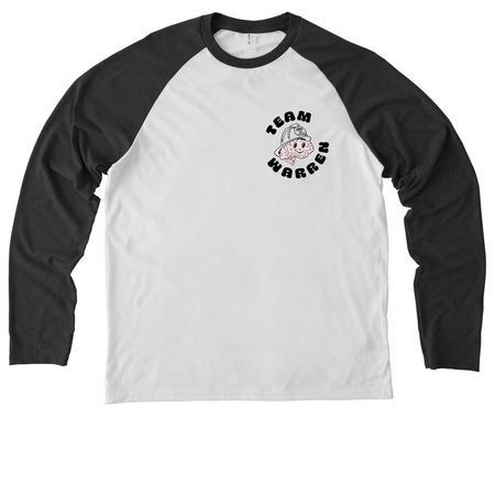 Support Warren's AE Fight - Winter Edition, a Space Black/ Bright White Allmade Eco Triblend Colorblock Raglan Long Sleeve Tee