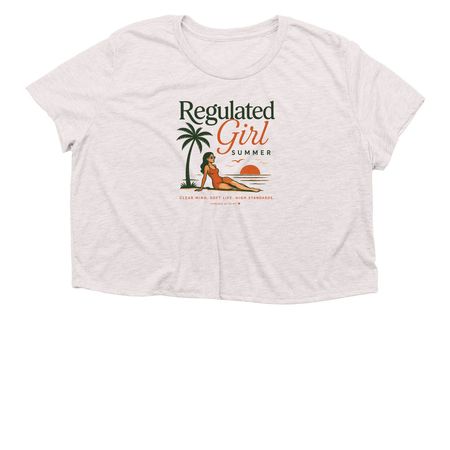 Regulated Girl Summer Supporting TBI Recovery, a Heather Dust Women?s Flowy Cropped Tee