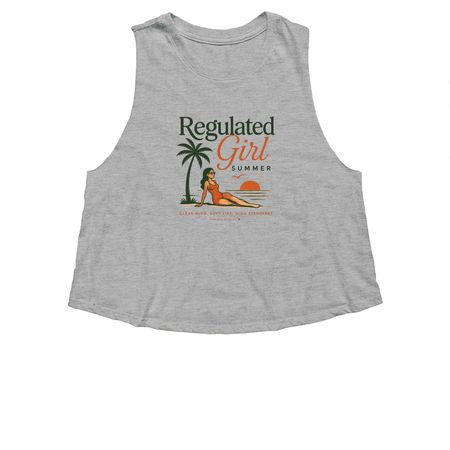 Regulated Girl Summer Supporting TBI Recovery, a Athletic Heather Women's Cropped Racerback Tank