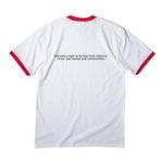 MMIWG2S Alaska, a White/ Red Cotton Ringer Tee (back-view)