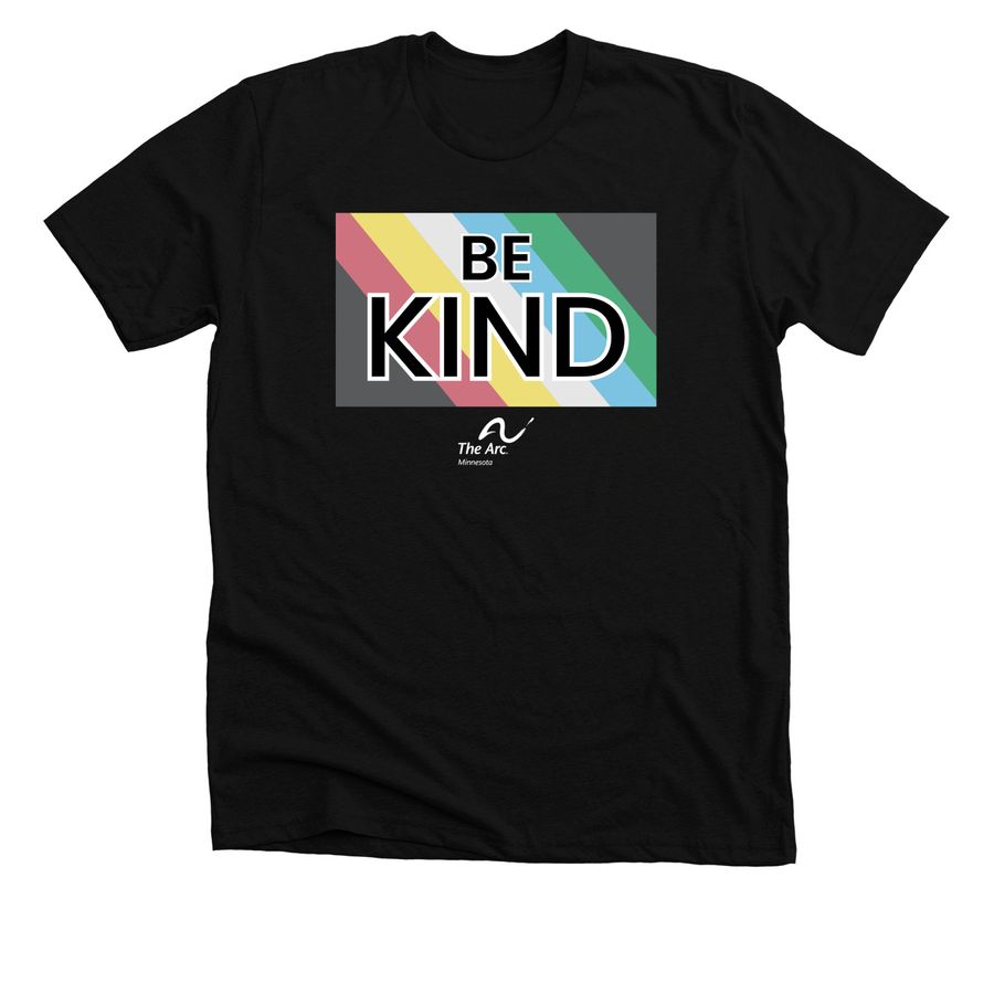 Be Kind Disability Pride T-Shirt, a Solid Black Blend Premium Unisex Tee