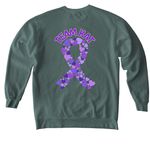 Team Kat, a Blue Spruce Comfort Colors Crewneck Sweatshirt (back-view)