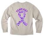 Team Kat, a Dust Unisex Heavyweight Long Sleeve Tee (back-view)