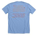 PRO-CHOICE, PRO-ABORTION, a Heather Carolina Blue Premium Unisex Tee (back-view)