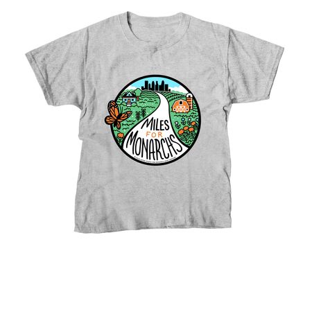Miles for Monarchs, a Sport Grey Youth Unisex Tee